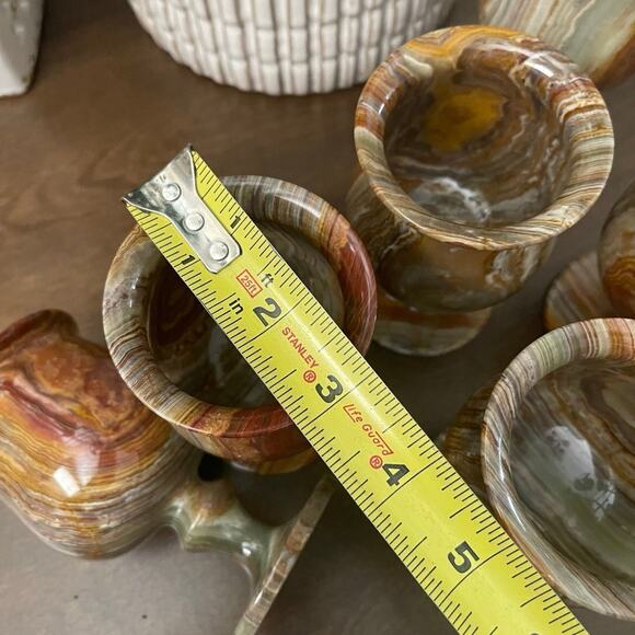 Vintage green onyx goblets set of 6 - Picture 8 of 8